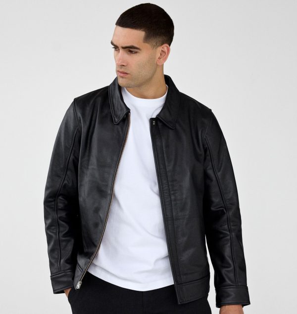 Aviator leather jacket