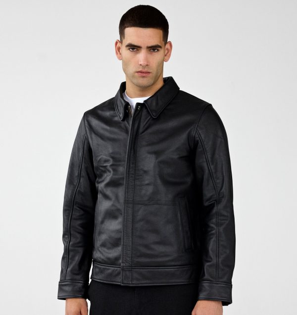 Mens aviator leather jacket